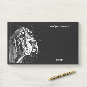 Basset Hound Abstract Art Dog Name  Post-it Notes