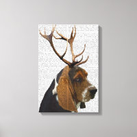 Basset Hound and Antlers