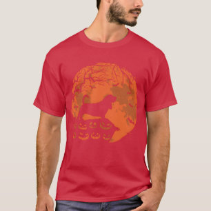 Basset Hound And Moon Halloween Funny Dog Lover re T-Shirt