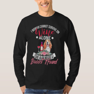 Basset Hound And Wine Shirt  For Basset Dog Moms