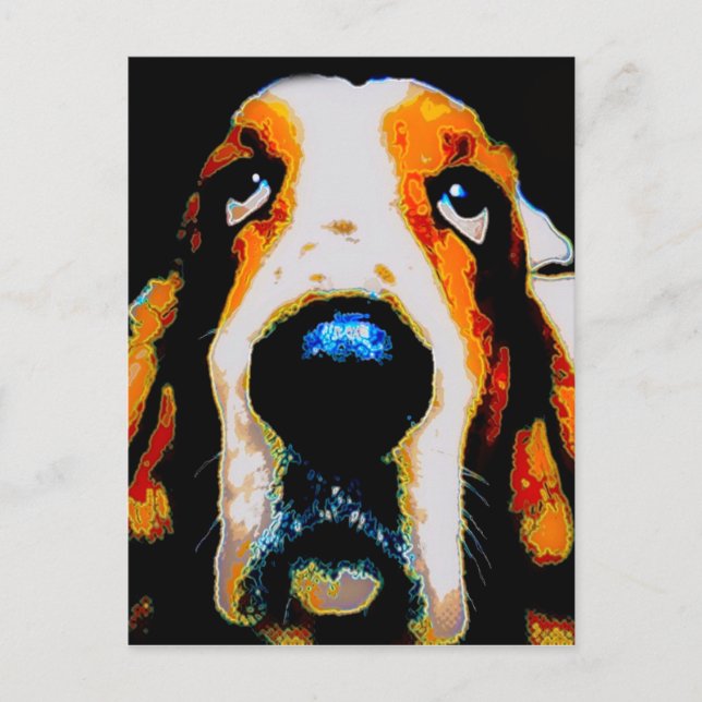 Basset Hound art Postcard (Front)
