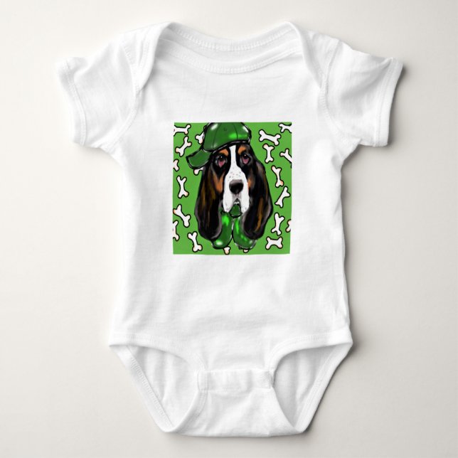 Basset Hound Baby Bodysuit (Front)