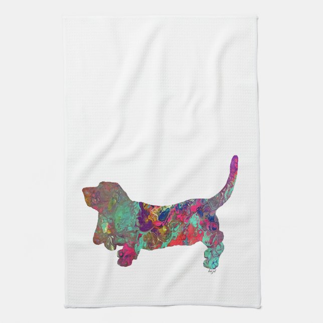 Basset Hound, Basset Hound Tea Towel (Vertical)