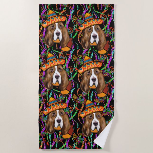 BASSET HOUND BEACH TOWEL (Front)