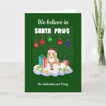 Basset Hound Believe Santa Paws Christmas