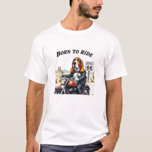 Basset Hound Biker Born To Ride T-Shirt