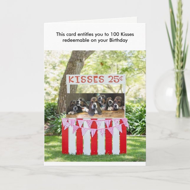 Basset hound Birthday card (Front)