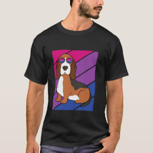 Basset Hound Bisexual Flag LGBTQ Proud Ally Pride T-Shirt