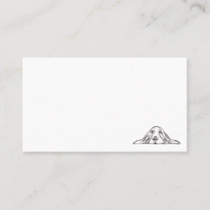 basset hound black white simple puppy dog eyes business card