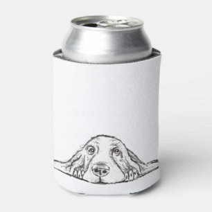 basset hound black white simple puppy dog eyes can cooler