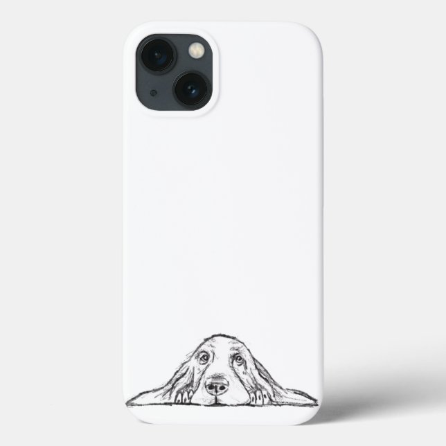basset hound black white simple puppy dog eyes   Case-Mate iPhone case (Back)