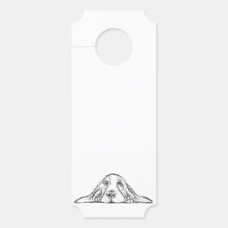 basset hound black white simple puppy dog eyes  door hanger