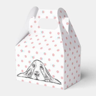 basset hound black white simple puppy dog eyes favour box