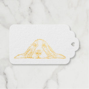 basset hound black white simple puppy dog eyes  gift tags