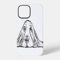 basset hound black white simple puppy dog eyes