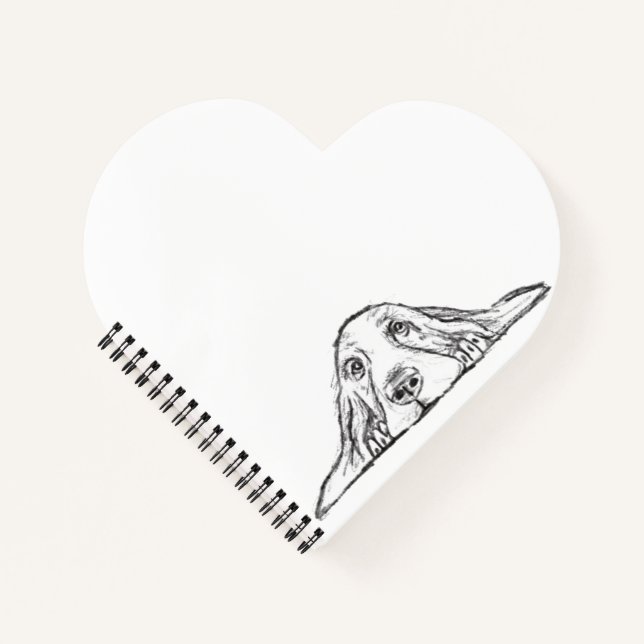 basset hound black white simple puppy dog eyes  notebook (Front)