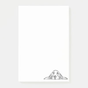 basset hound black white simple puppy dog eyes   post-it notes