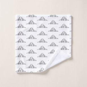 basset hound black white simple puppy dog eyes  wash cloth