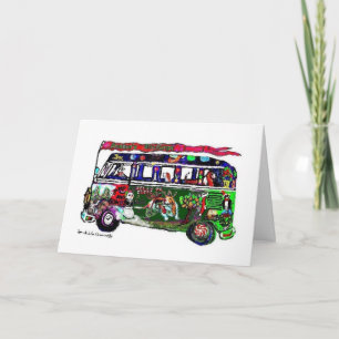 Basset Hound Bus Holiday Card