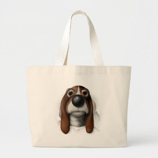 Basset Hound Busting Out Large Tote Bag