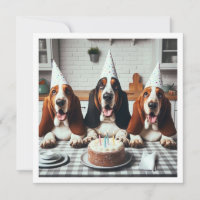 Basset Hound card, Basset Hound birthday
