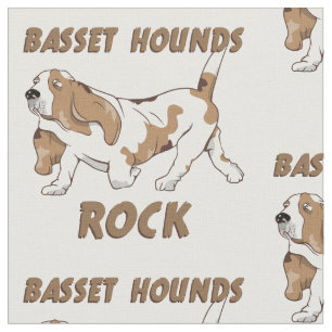Basset hound cartoon fabric