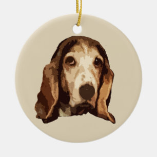Basset Hound Ceramic Tree Decoration
