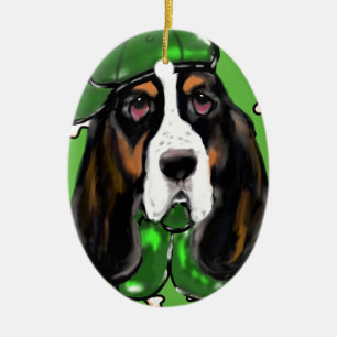 Basset Hound Ceramic Tree Decoration