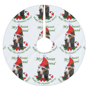Basset Hound Christmas Brushed Polyester Tree Skirt