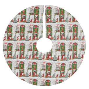Basset Hound Christmas Brushed Polyester Tree Skirt