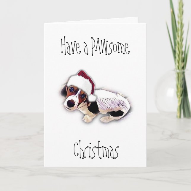 Basset Hound Christmas Card (Front)