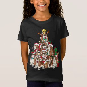 Basset Hound Christmas Dog Tree Dog Santa Xmas T-Shirt