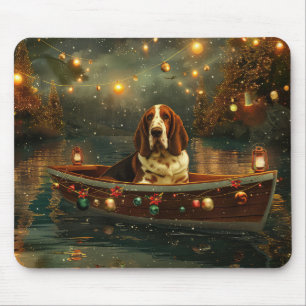 Basset Hound Christmas Festive Voyage Mouse Pad