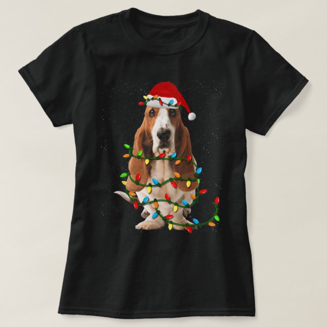 Basset Hound Christmas Funny Basset Hound Dog Love T-Shirt (Design Front)