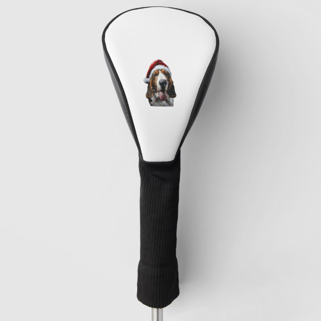 Basset Hound Christmas  Golf Head Cover (Front)