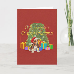Basset Hound Christmas Holiday Card