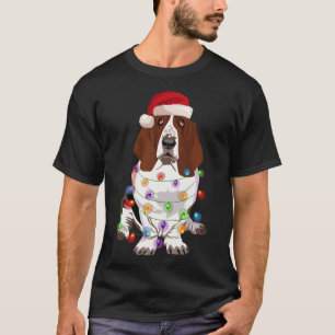 Basset Hound Christmas Lights Xmas Dog Lover T-Shirt