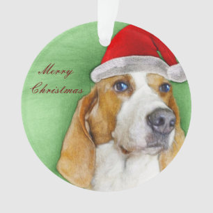 Basset hound christmas ornament