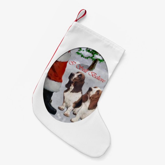 Basset Hound Christmas Small Christmas Stocking (Front (Hanging))