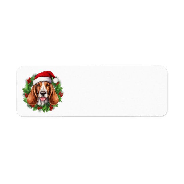 Basset Hound Christmas Wreath (Front)
