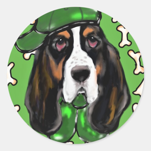 Basset Hound Classic Round Sticker (Front)
