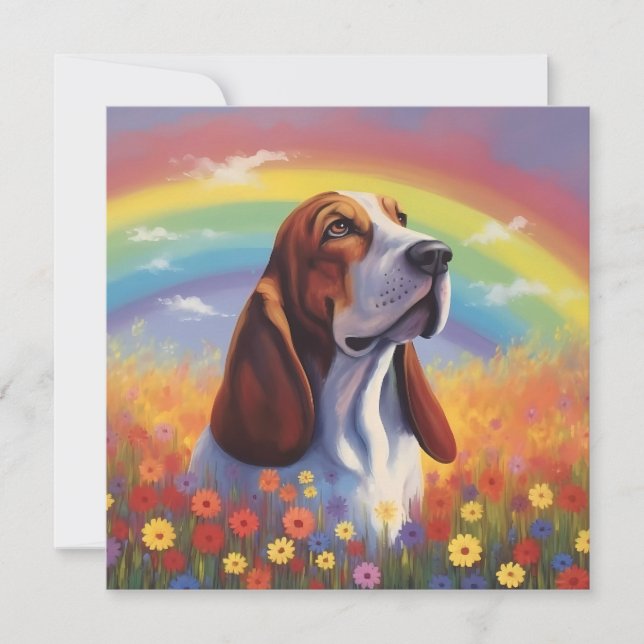 Basset Hound Custom Dog Name Rainbow Sympathy (Front)