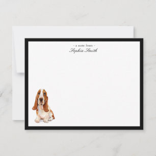 Basset Hound Custom Flat Thank You Notes