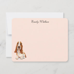 Basset Hound Custom Flat Thank You Notes