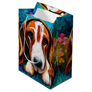 Basset hound cute dog gift bag