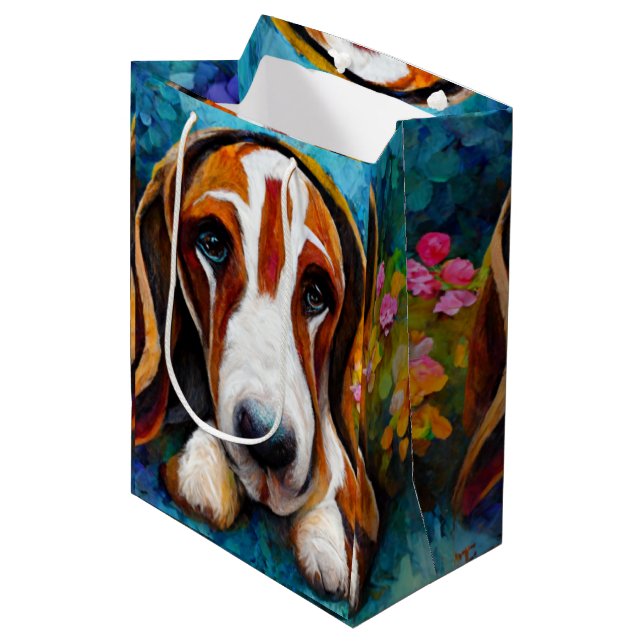 Basset hound cute dog   gift bag (Front Angled)