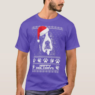 Basset Hound Cute Happy Holidays Christmas T-Shirt