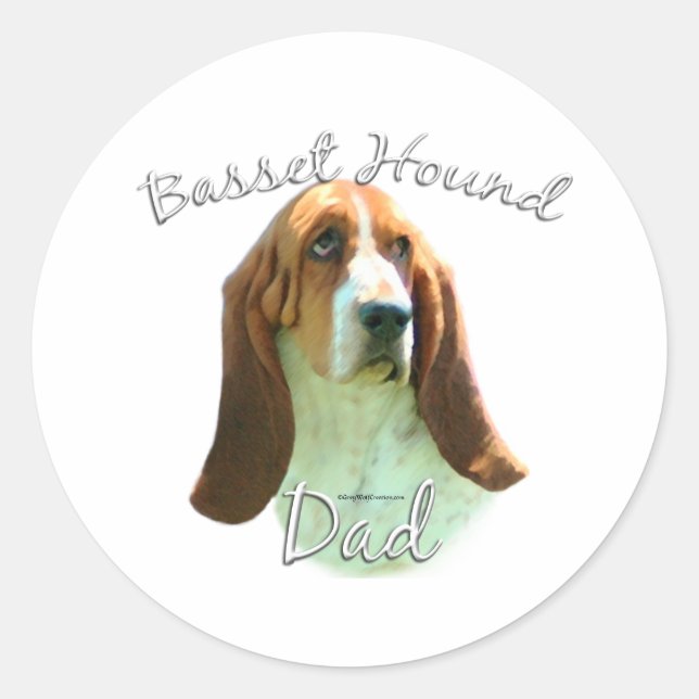 Basset Hound Dad 2 Classic Round Sticker (Front)
