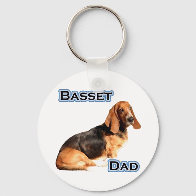 Basset Hound Dad 4 - Keychain (Front)