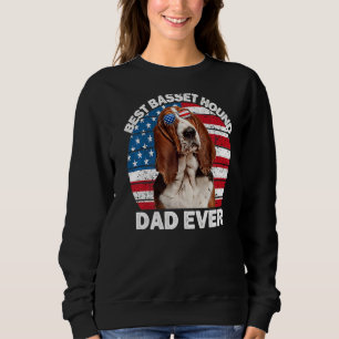 Basset Hound Dad American Flag Basset Hound Patri Sweatshirt